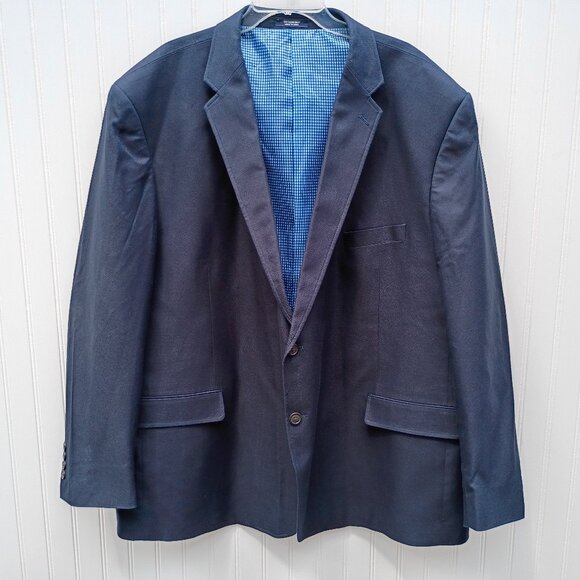 SADDLEBRED Jacket Mens 56R Navy Blue Blazer Cotton Sport Coat Classic Fit - Picture 1 of 13